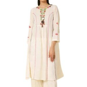 Generation Womens Midi Dress Multicolor Floral Embroidered Boho Festival Chic 16